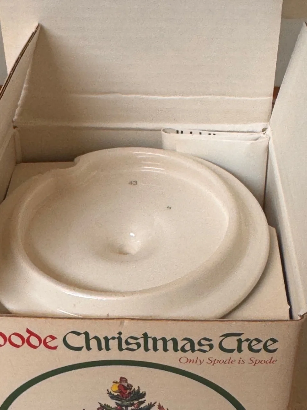 Vintage 1980's SPODE CHRISTMAS TREE Porcelain Marmalade Jar with Lid  New in Box